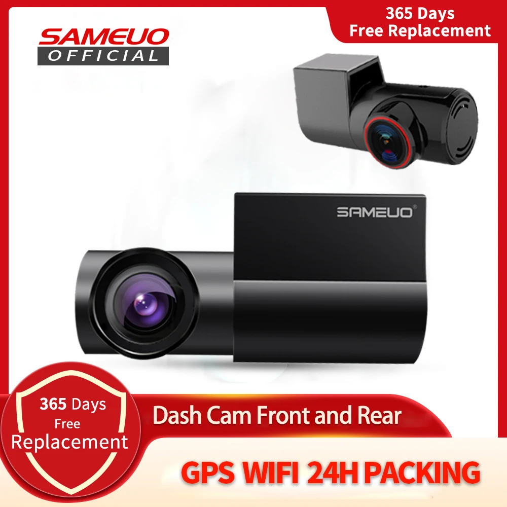 

SAMEUO U800 Dash Cam WiFi GPS Dash Camera front and rear Mini Hidde full hd 1080P Super Night Vision DVR 360 Rotation for Cars