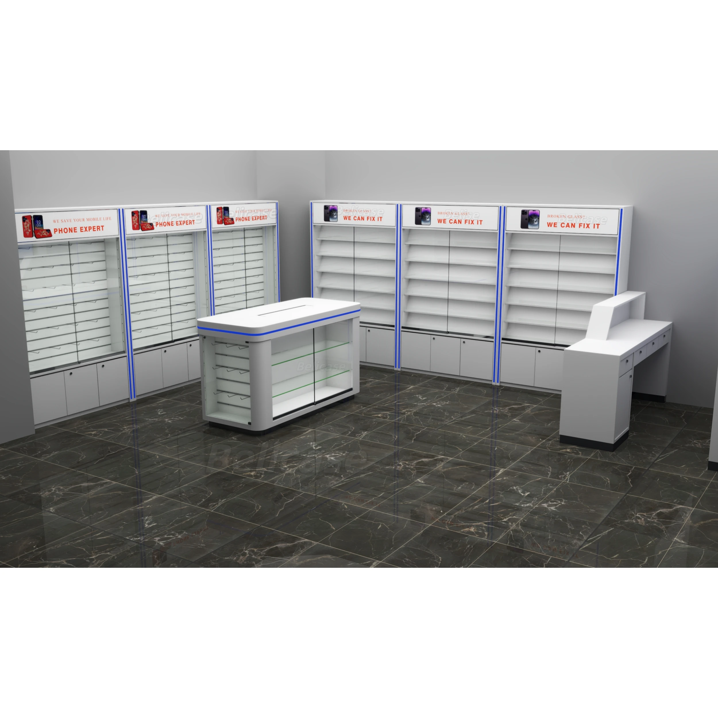 Cell Phone Shop Slatwall Displ - Phone Accessories Rack Display review and price
