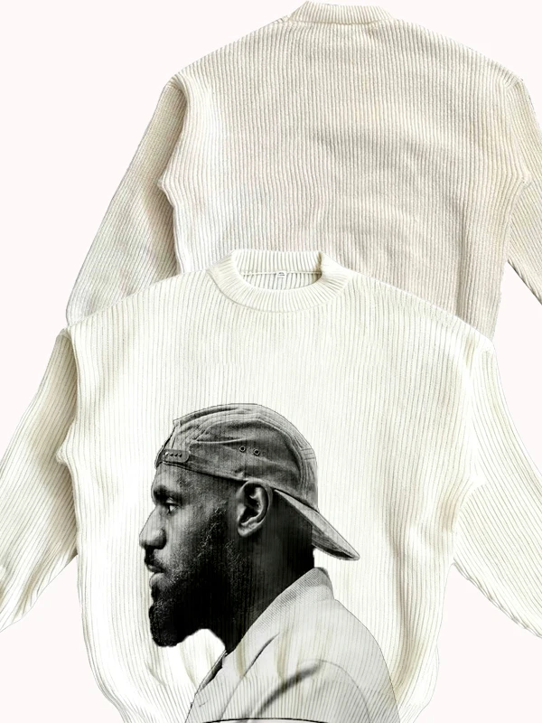 Warmthful James Big Head Suéter con estampado directo digital Ropa de punto americana de moda para hombres y mujeres Otoño Invierno en...