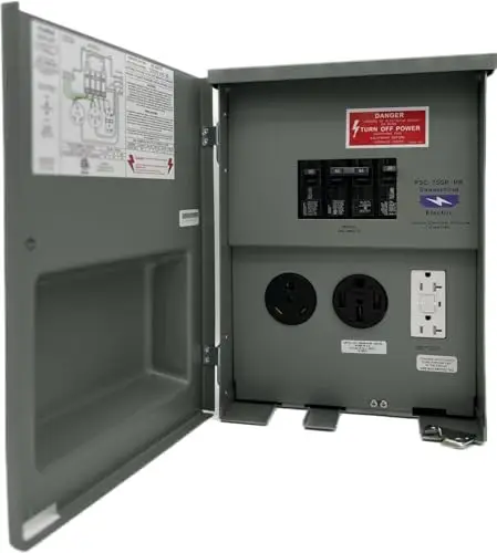 

Электрическая розетка Connecticut Electric CESMPSC75GRHR 80A 120/240V для автодомов - серая