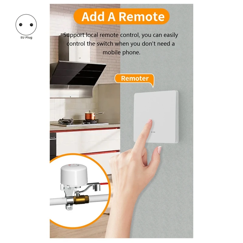 Tuya Smart Wifi Smart Valve Manipulator Gas Adjustable Water Valve Leak Controller Supports Alexa EU-Plug