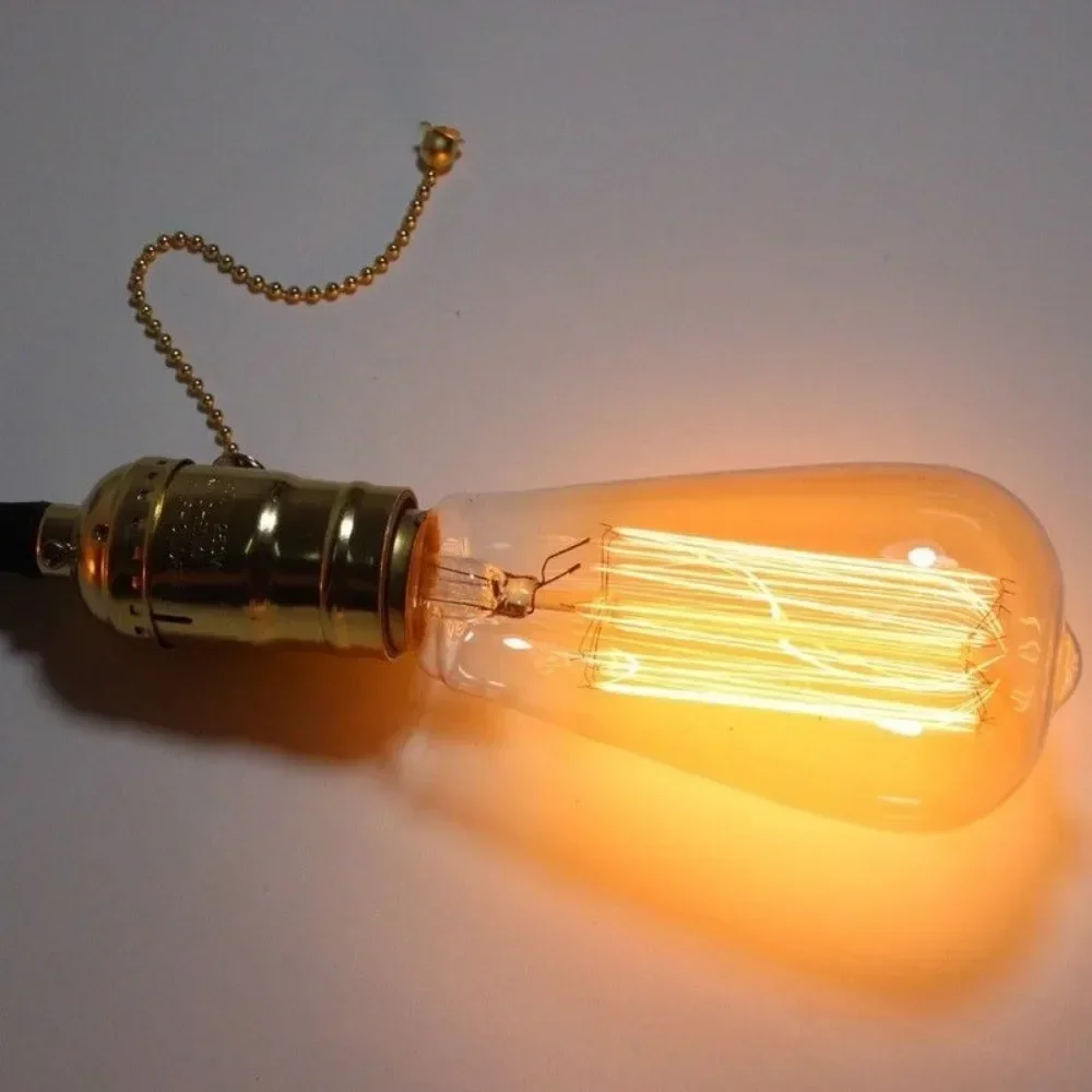 Ampoule Edison vintage, lampe rétro, verre clair et ambre, SLaura rel jos Filament, 1 paquet, 40W, ST64, E26