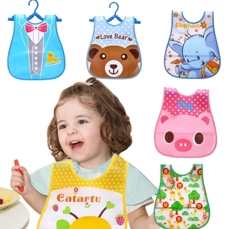 Waterproof Bib Adjustable Elastic Band Lightweight and Soft Children's Food Apron Oil Resistant Waterproof Baby Bibs waterproof