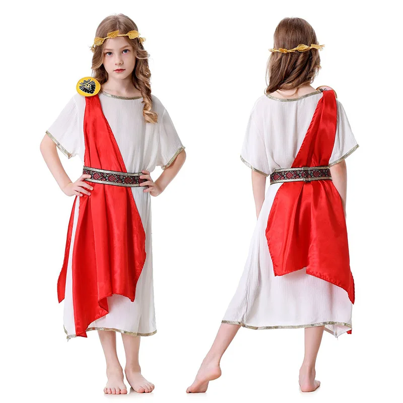 

New loween Medieval Roman King Costume Adult Children Play Dr up Mid-Aged Beautiful Woman Ethnic Stage Costume Polyester