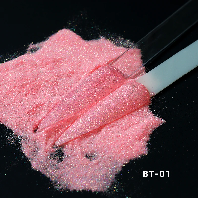 

FLAMINGO PINK - Ultra Fine Pink Translucent Loose Glitter Nail Glitter Holographic Shining Sugar Nail Glitter Candy Coat Powder