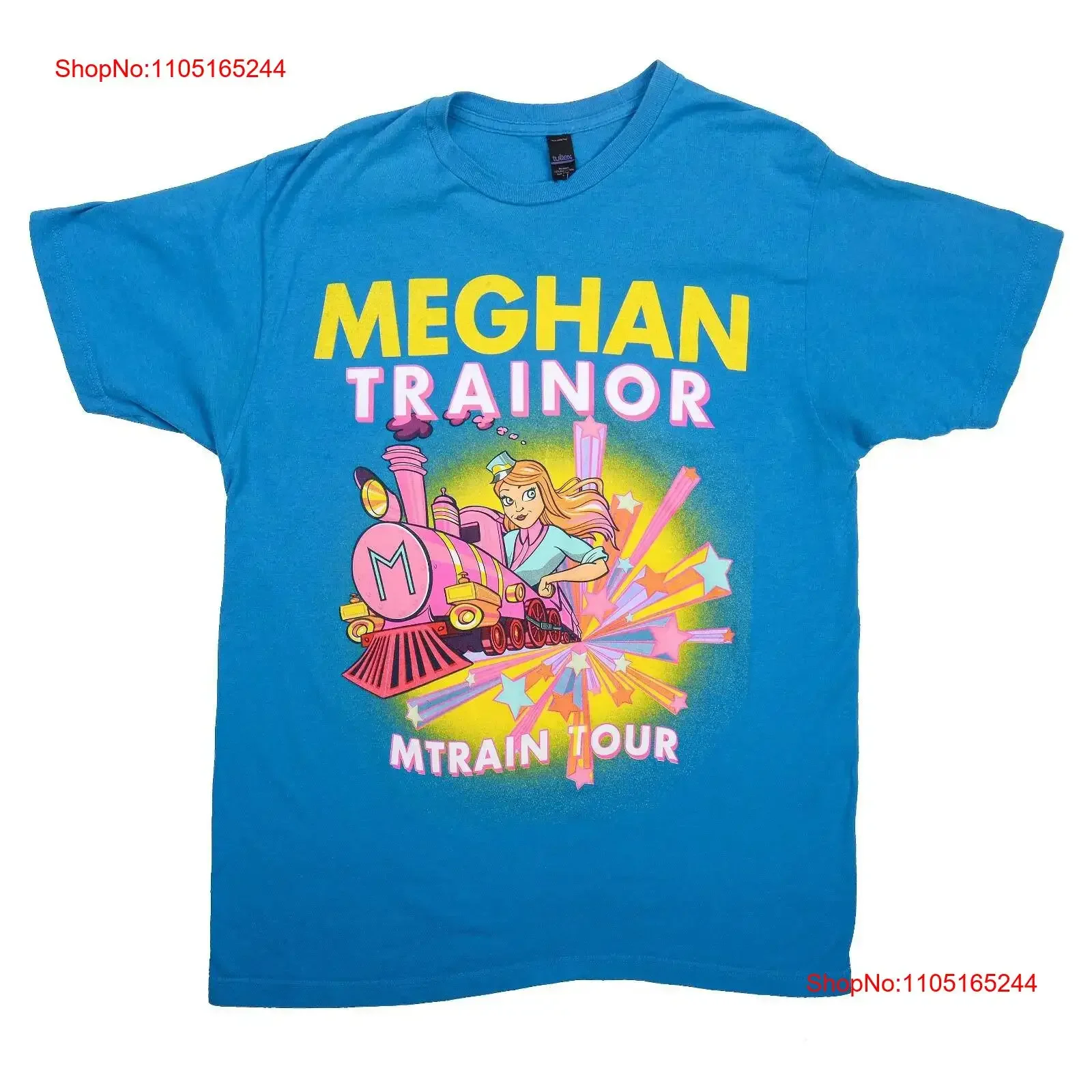 Meghan Trainor M Train Tour Poster 2015 T Shirt Size Large FLAWS MTrain vintage Washed Top For Everyday Wear Comfortable
