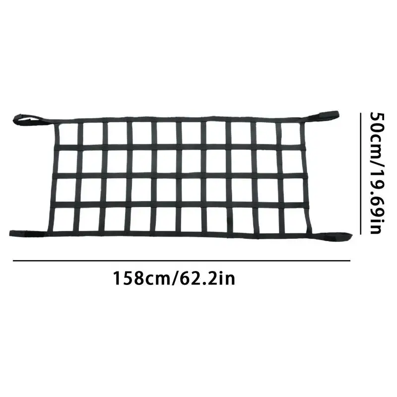 Cargo Net Hammock Car Top Net 61.4x19.7 Inches Car Roof Net Car Hammock Storage Car-Net Accessories For Self-Driving Tour Hiking