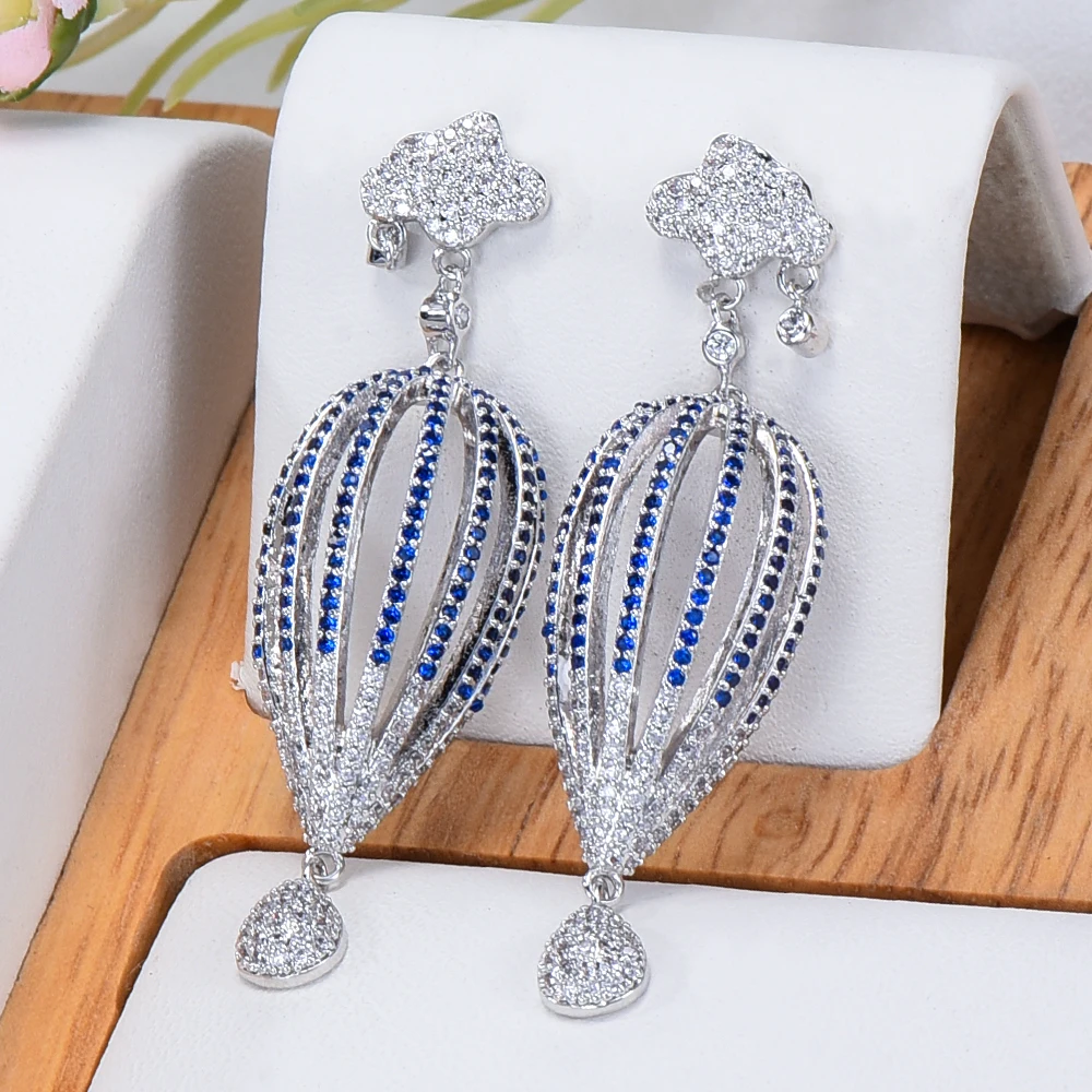 

Siscathy Ruby Trendy Hot Air Balloon Shape Earrings For Women Wedding Party Indian Dubai Bridal Jewelry boucle d'oreille femme