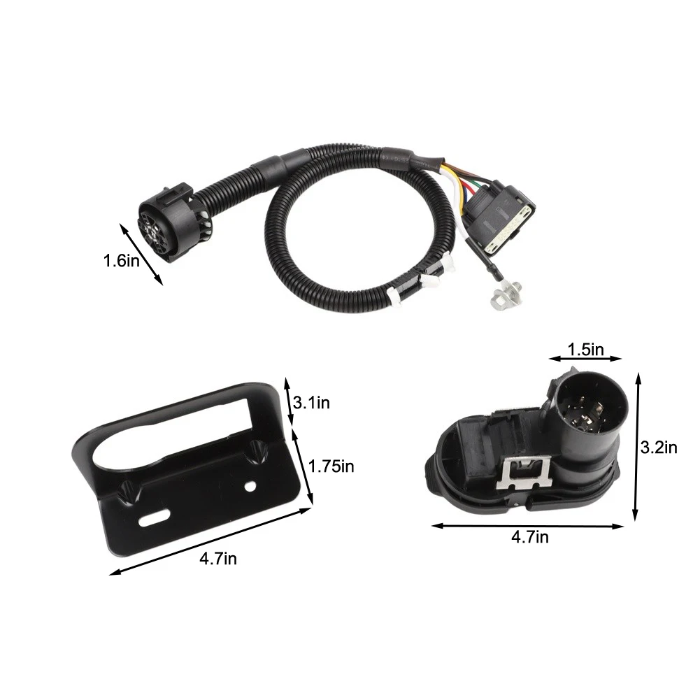 For Towing for hitch Wiring Kit Trailer for hitch Wiring Kit Connector Harness Mounting Bracket Includes Screws And Cable Ties