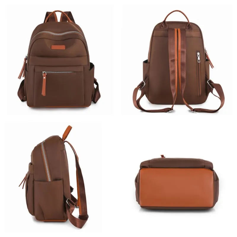 Fashion Backpack Women Luxury Multi Pocket School Bag Shoulder Knapsack Nylon Waterproof Small Travel Bagpack