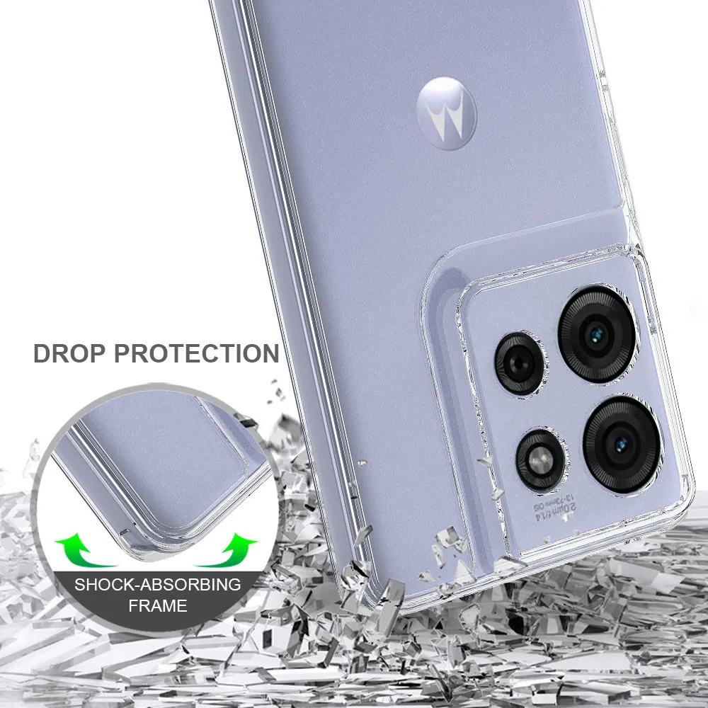 Shockproof Acrylic Clear Hard Case For Motorola Moto G75 G55 G35 G85, Slim Non-Yellowing Crystal Transparent TPU PC Phone Cover