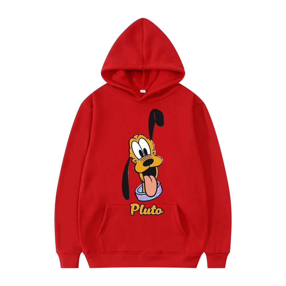 New Disney Pluto Men Hoodie Japanese Cartoon Anime Women Pullover New Casual Autumn Winter Couple Oversized Sweatshirts Hot Sale