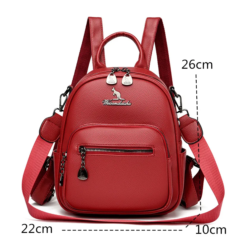 Fashion Mini Backpack High Quality PU Leather Korean Girls Multi-Functional Backpack  Travel Small Backpack Female handbag 2023