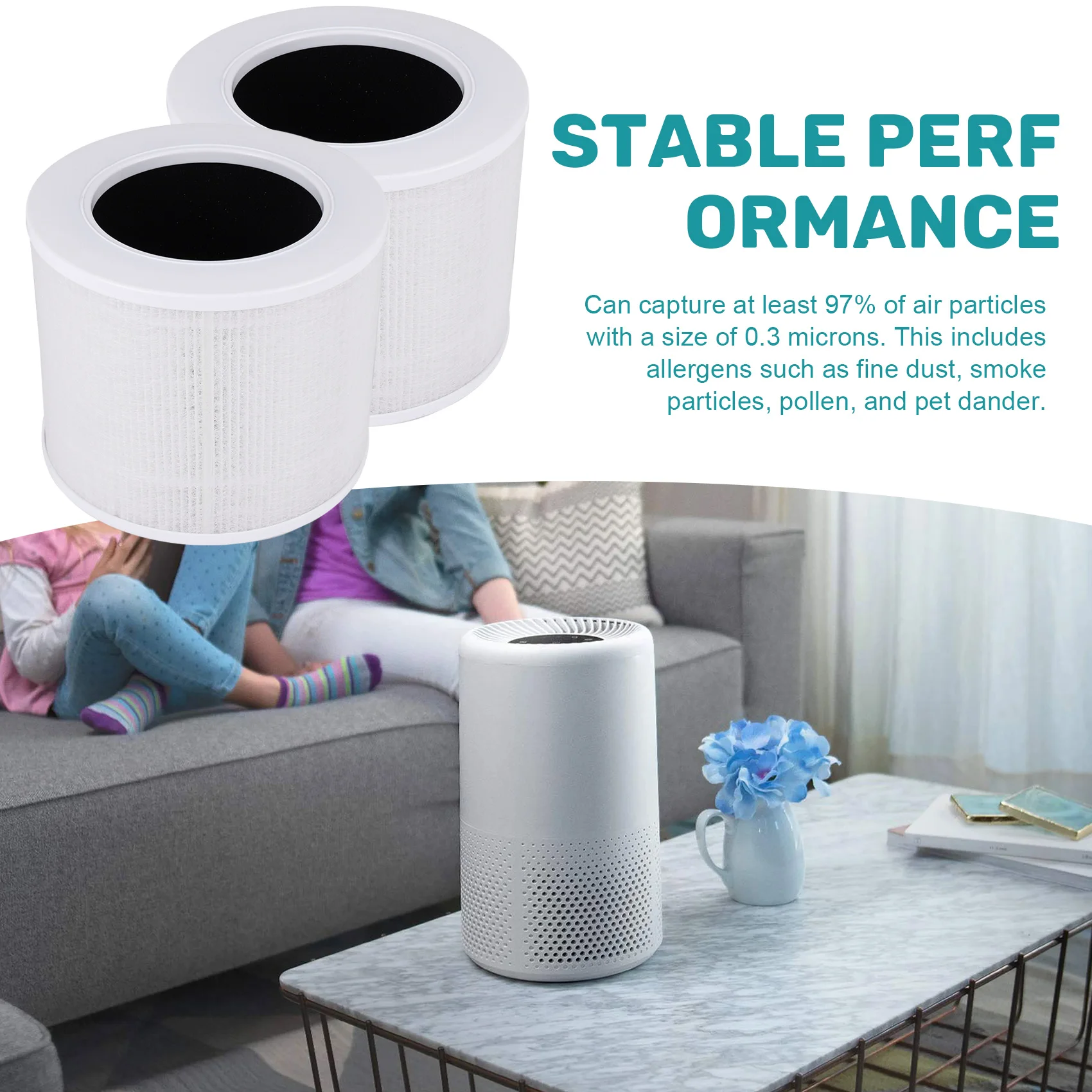 空気清浄機用スペアフィルター,活性炭フィルター,ミニパーツ,RF,H13, HEPA, 3in 1,2個