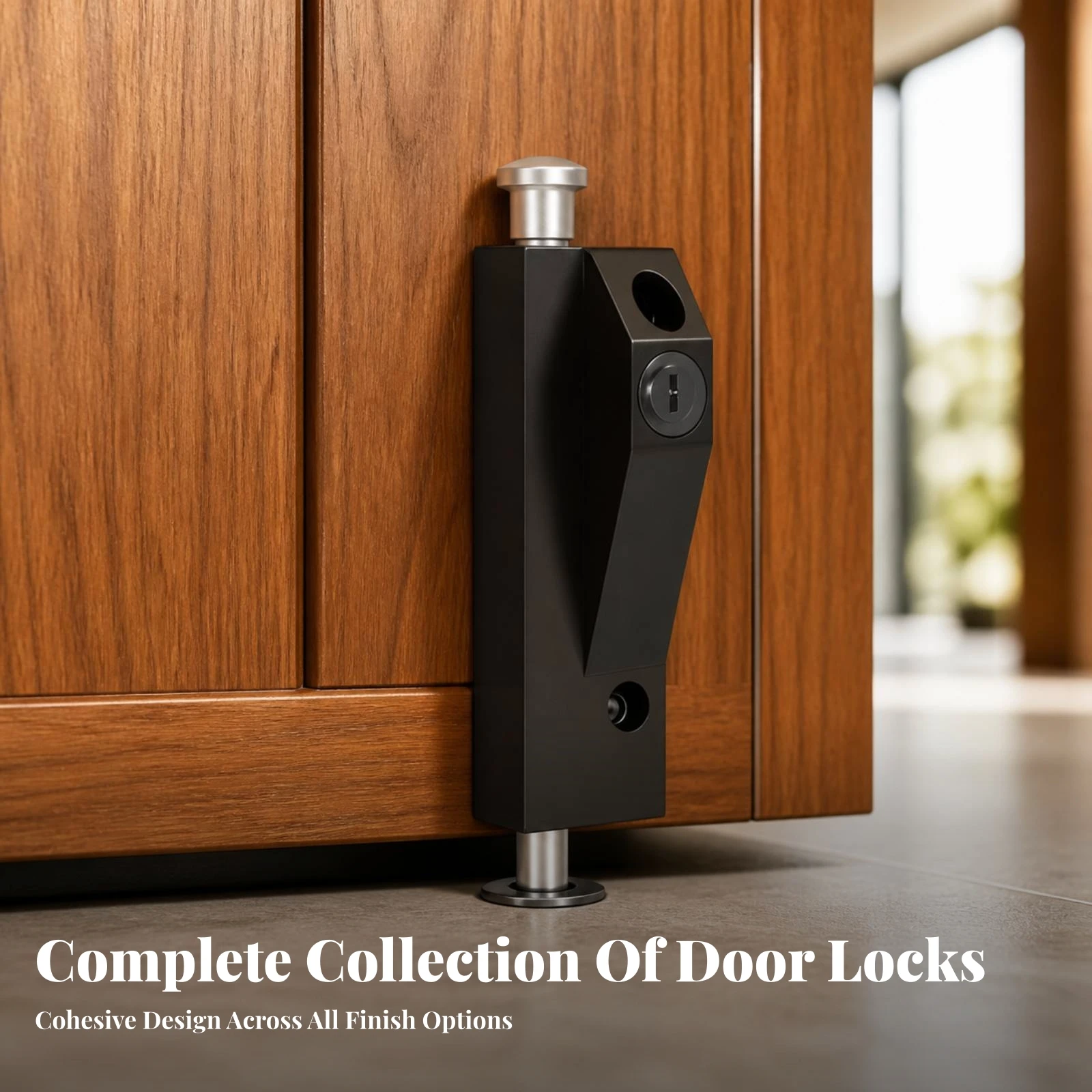 Floor Bolt Lock with Keys Heavy-Duty Key-Operated Floor Lock Sliding Bolt Latch Slim-Profile Keybolt High Security