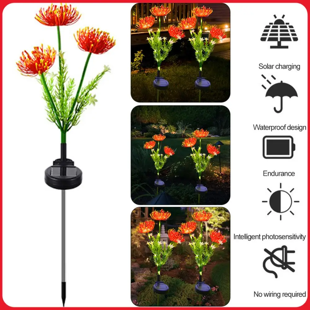 

Garden Decoration Lawn Lamp IP65 Waterproof Warm Purple Light Landscape Flowers Light Last Up To 8H Lycoris Radiata Flowers Lamp