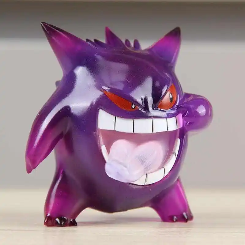 2024 neue Auf Lager 9 cm Anime Pokemon Gengar Schwarz/Weiß Zunge Spucken Action Figur Spiel Statue Abs Kawaii modell Geschenke Puppe Spielzeug