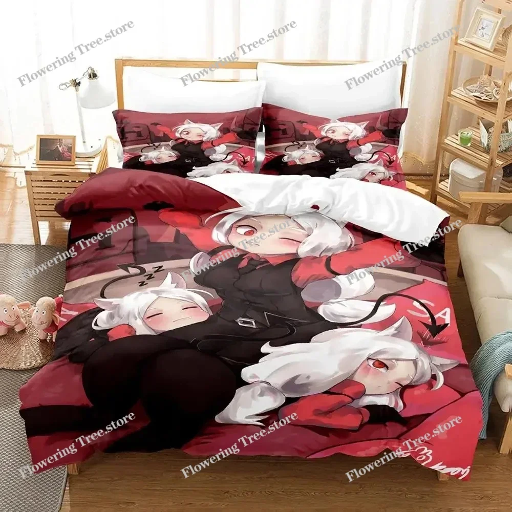 

Anime Game Helltaker Bedding Set Duvet Cover Bed Set Quilt Cover Pillowcase Comforter king Queen Size Boys Adult Bedding Set
