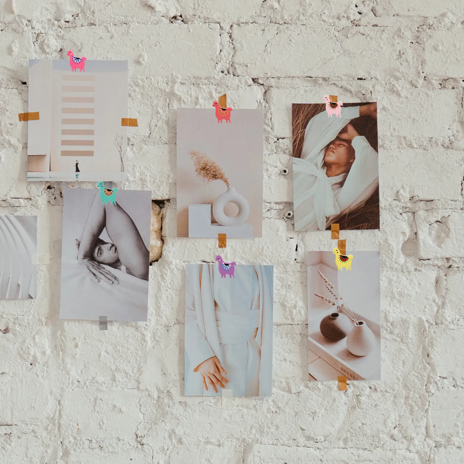 

20Pcs Alpaca Pattern Wooden Pushpins Decorative Thumb Tacks for Bulletin Boards Maps Photos Creative Cartoon Pattern