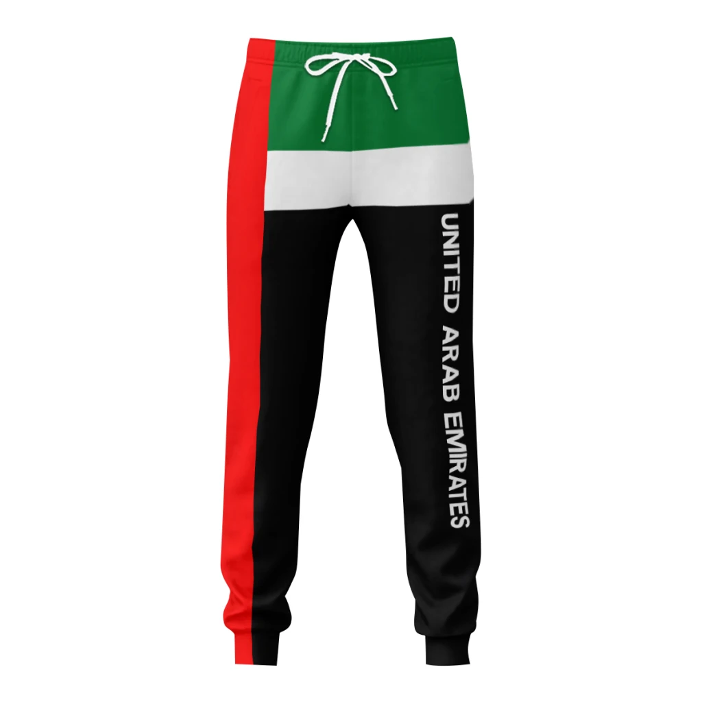 Mens Sweatpants United Arab Emirates Flag Pants with Pockets Joggers Soccer Football Multifunction Sports Sweat With Drawstring