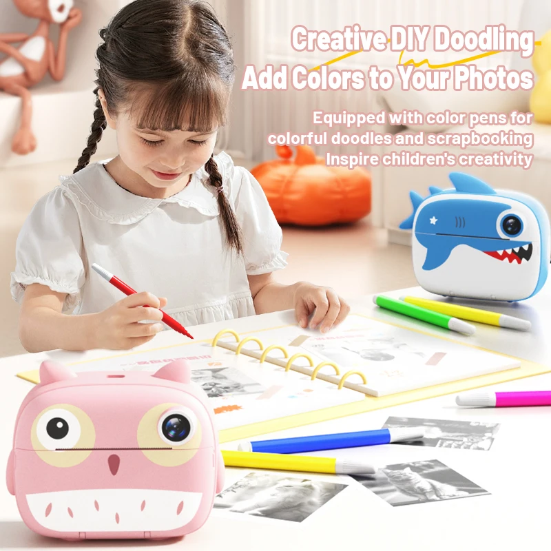 Aparat cyfrowy dla dzieci 720P 1080P HD Zabawki Natychmiastowy nadruk dla dzieci Aparat termiczny Natychmiastowy nadruk Zdjęcie Wideo Chłopcy Dziewczynki Prezent