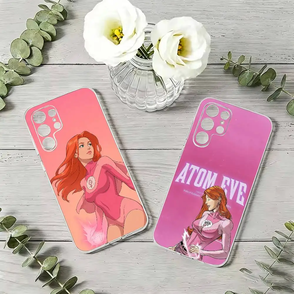 Cartoon I-Invincible Atom Eve   Clear Phone Case For Samsung S24 S23 S22 S21 S20 S10 Note 20 Ultra Note 10