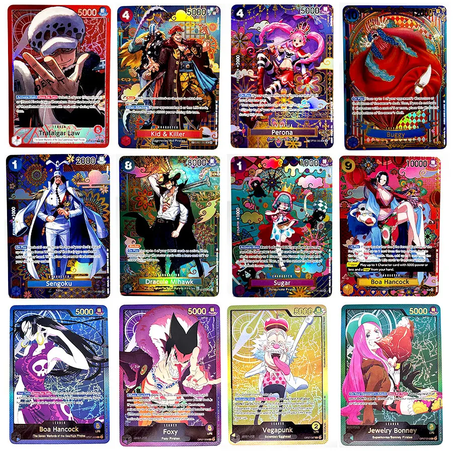 One Piece OPCG Proxy Cards Buggy Hancock Mihawk Crocodile Doflamingo Law Jinbe Moria Kid Killer Perona Sengoku Sugar  Art Foil view 2