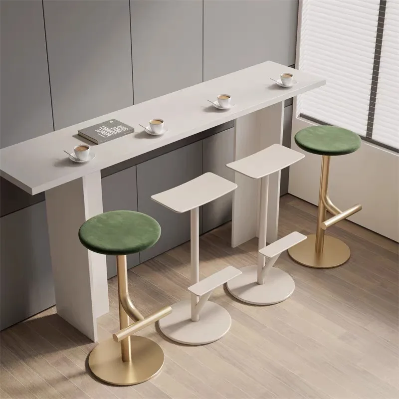 Internet celebrity home store front desk tall milk tea wrought iron stool