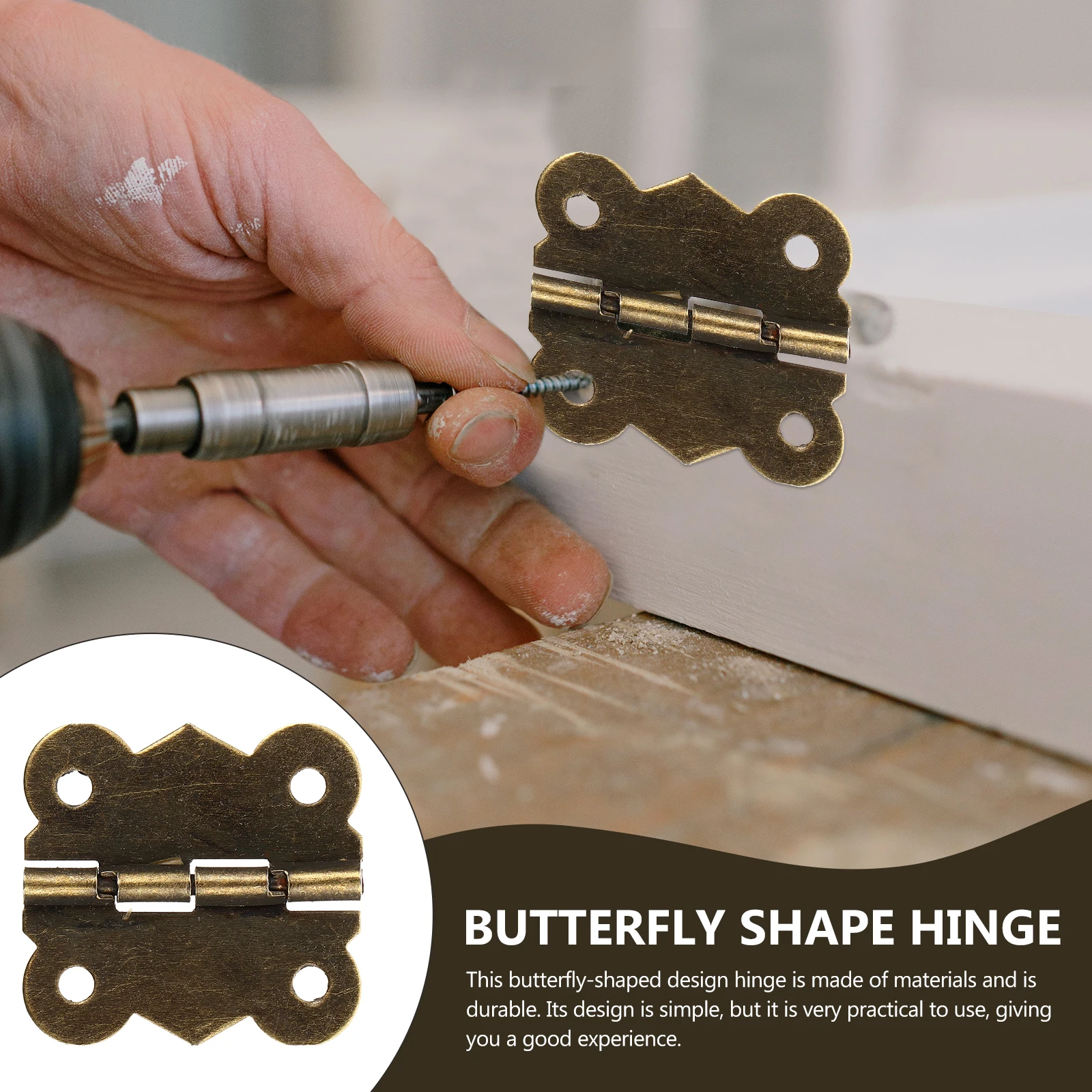

40pcs Bronze Small for Mini Hinges Small Hinge Furniture Iron Cabinet Butt Hinges Cabinet Hinge Wardrobe Hardware