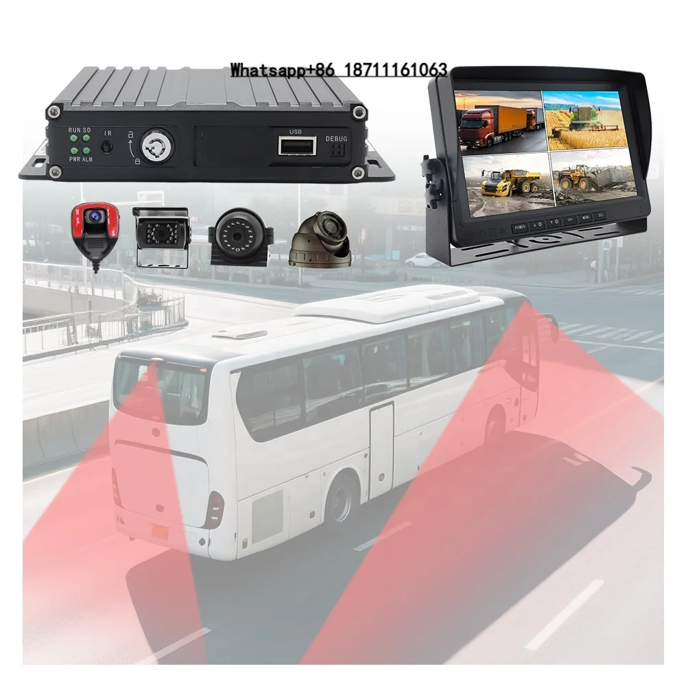 

Waterproof Forklift Truck System 4G Wifi 4Ch 1080P Mobile Mdvr Video Recorder Backup Dash Cam for Bus Baby Security