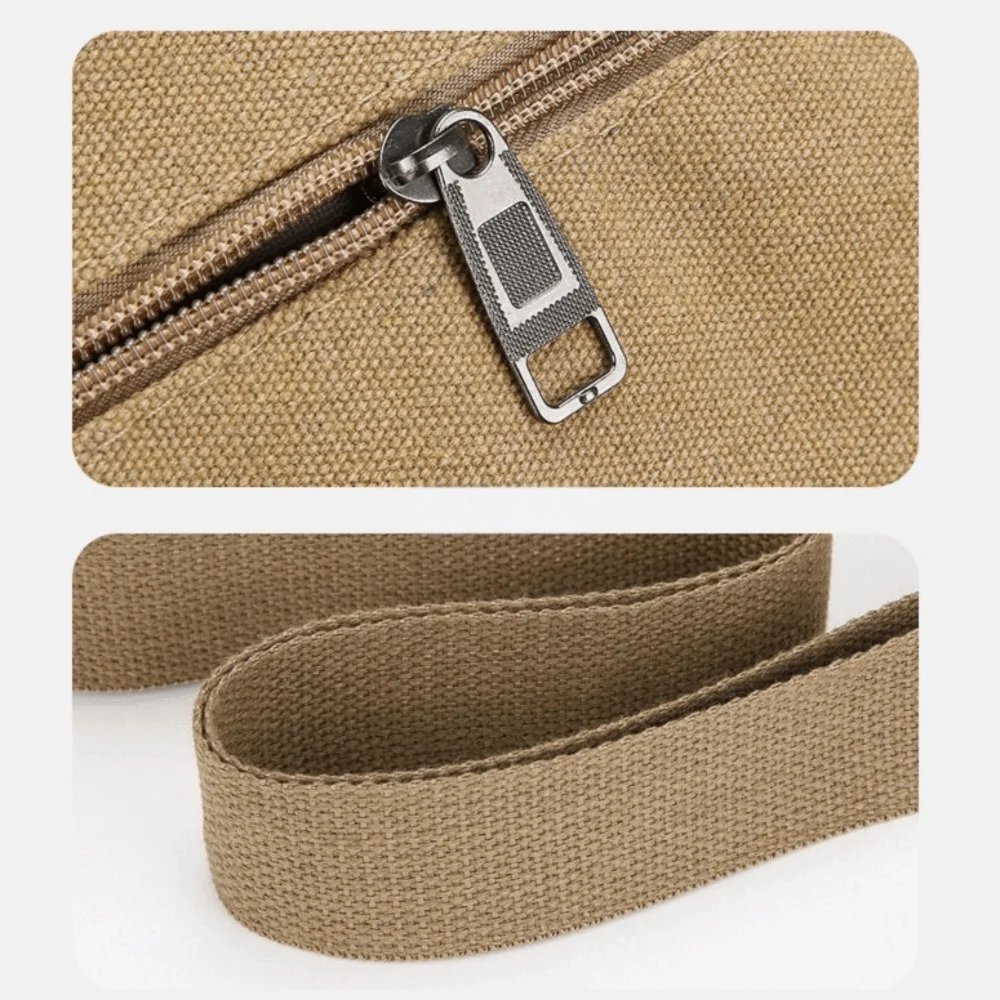 

Fashion Large Capacity Canvas Shoulder Bag Durable Multi-compartment Messenger Bag Wear-resistant Travel Bag Outdoor