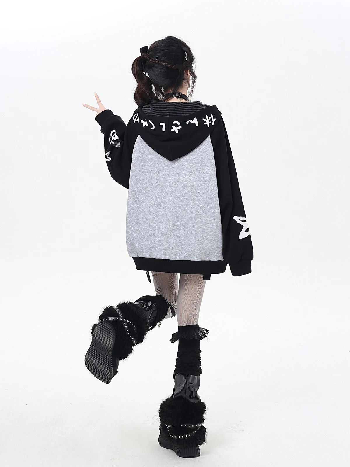 Cartoon Print Sweet Cool Girl Y2K  Zip-up Hoodies Tops Fashion Streetwear Lazy Casual Versatile Sweatshirts Jackets Women Autumn