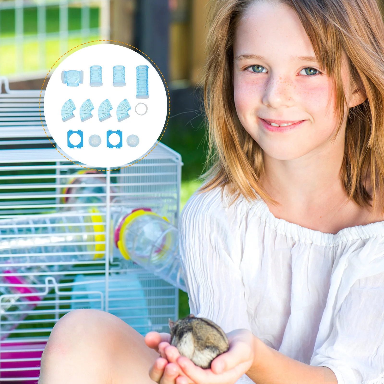 

1Set Hamster Cage Tube DIY Connection Tunnel External Pipe Labyrinth Expansion Plastic Playground for Pet Exercise