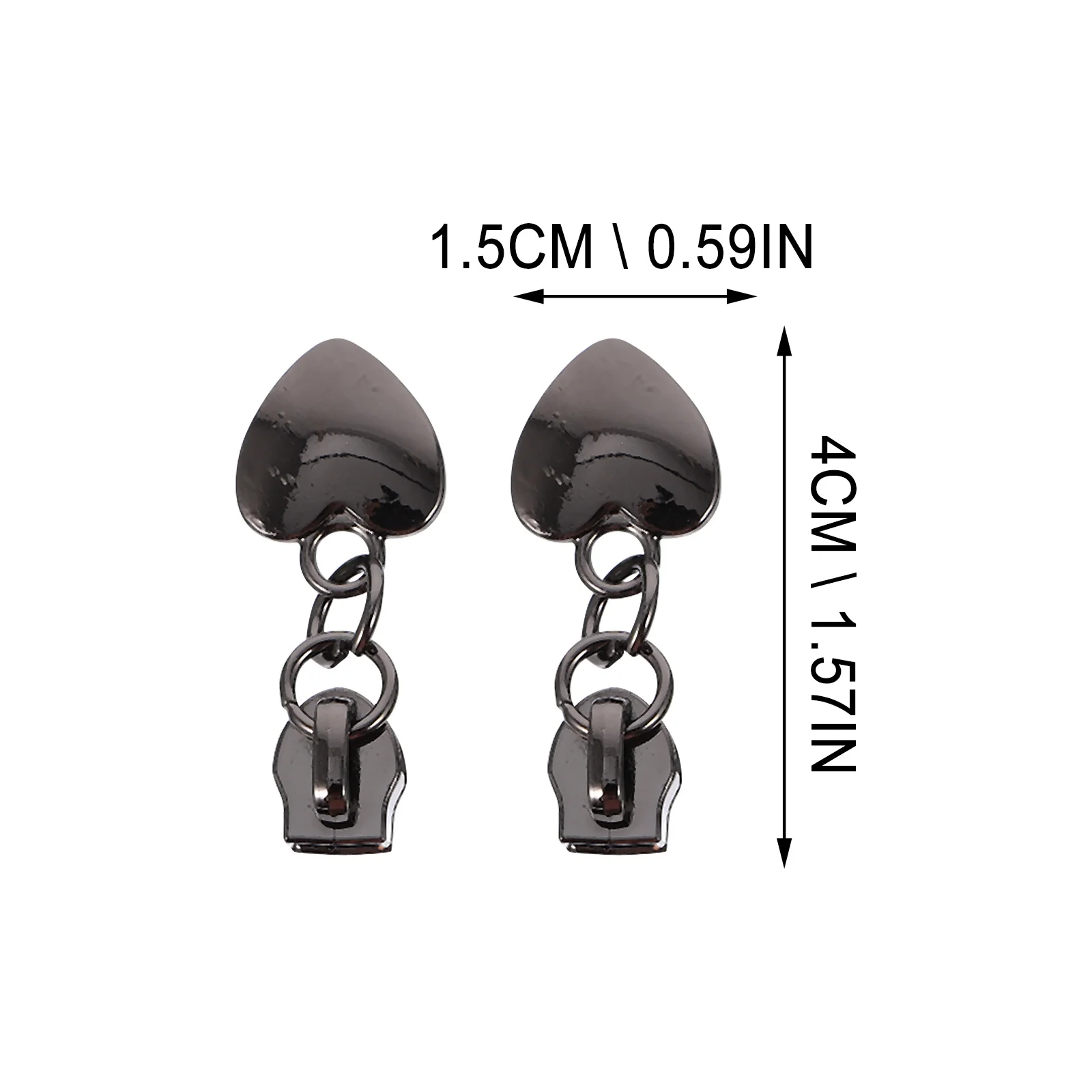 

10Pcs Metal Heart Design Zipper Pullers Durable Replacement for Backpacks Luggage Bags Zipper Repair Accessories
