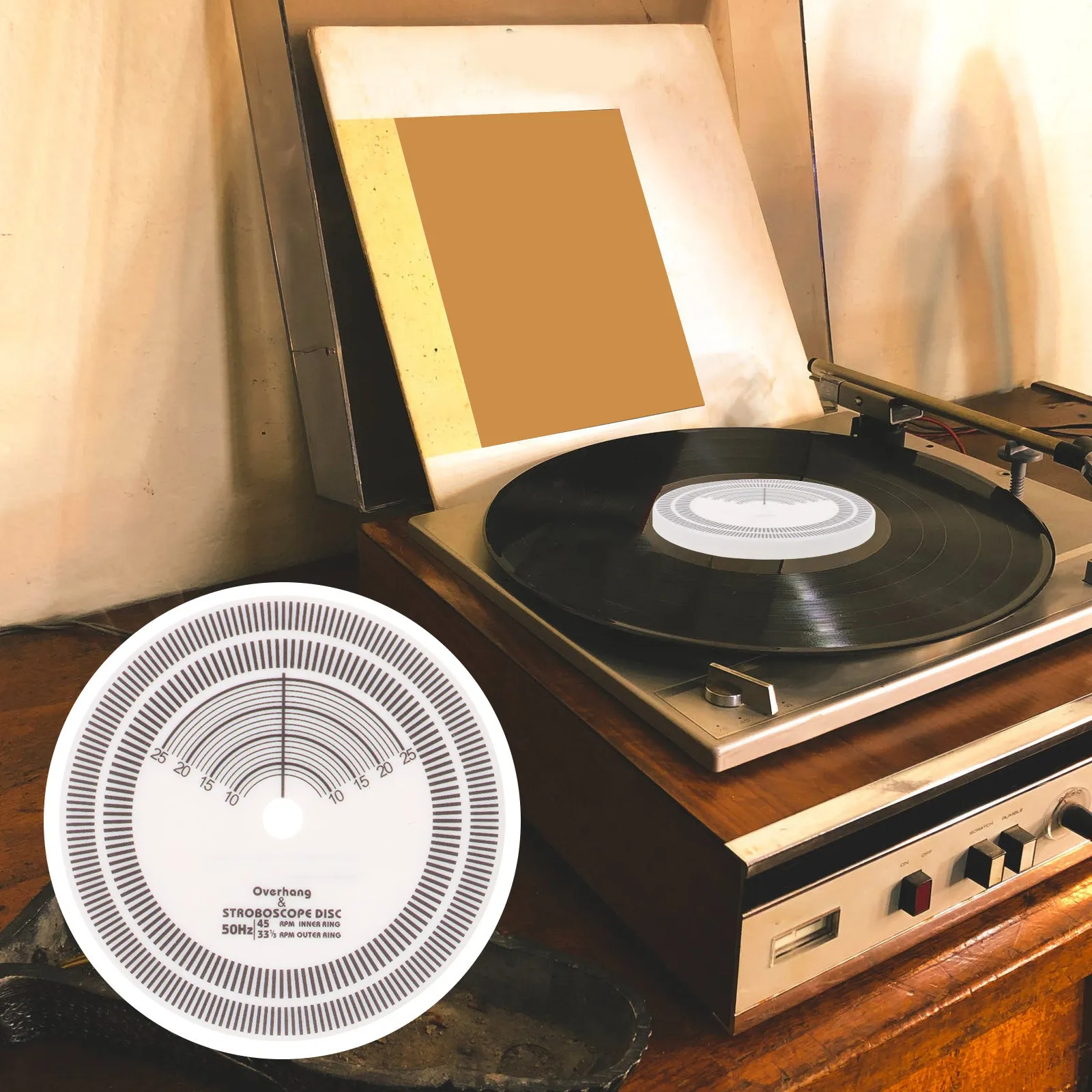 Disco estroboscópico para tocadiscos de vinilo, herramienta de calibración de velocidad, detección de RPM de alta precisión, medidor antideslizante para tocadiscos