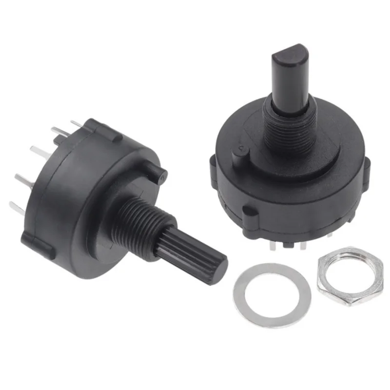 1pcs RS26 Band gear switch 1/3knife 12/3/6/4gears 2/4pin PCB plug-in board adjustable switch rotary switch 1P12T 2P6T 3P4T