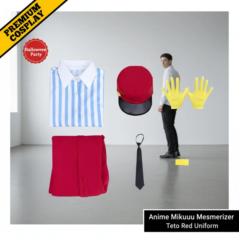 ☆ SunlCos Mesmerizer Miku Costume de Cosplay Teto Combinaison Rouge Uniforme de Jeu de Rôle Anime Tenue de Fête d'Halloween Unisexe ☆