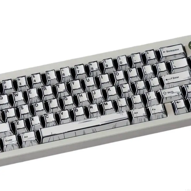 

L4MA 149PCS Black And White Graffiti Keycaps Original Profile For Mechanical Keyboard