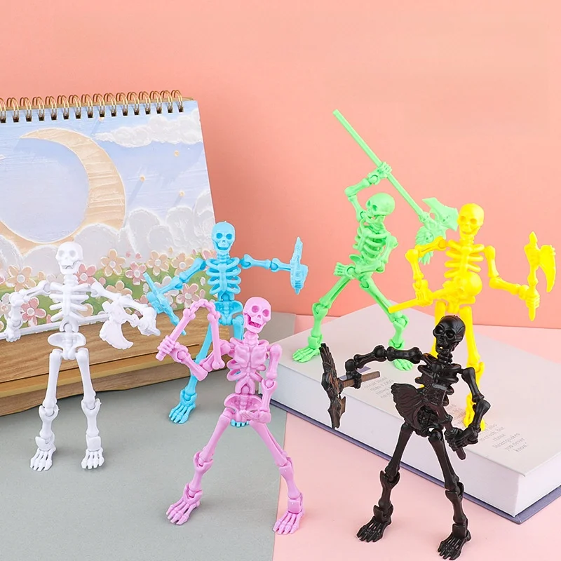 3 pezzi assembabili scheletro action figure cornice a forma umana bambini educativi blocchi di costruzione fai da te giocattolo regalo di Halloween figurine