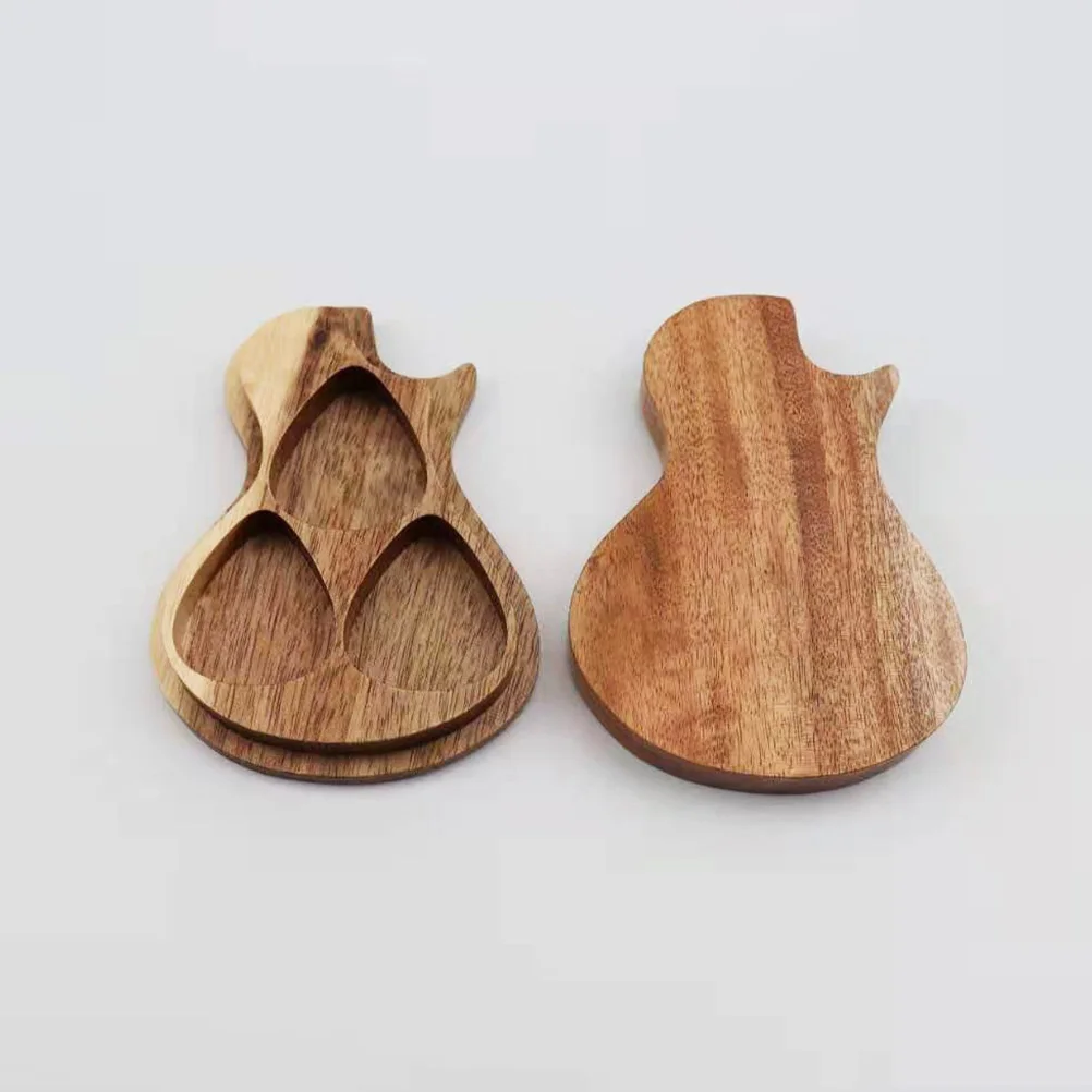 

Premium Wooden Guitar Storage ganizer for Guitar Ukulele Bass Picks Compact Case Accessories Plectrum Holder