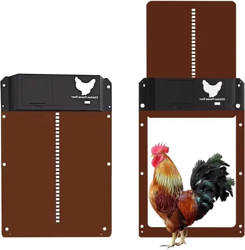 

Upgrade Automatic Chicken Coop Door Opener Battery Powered Light Sense Control Waterproof ABS House Gate Pet Flap Accessories