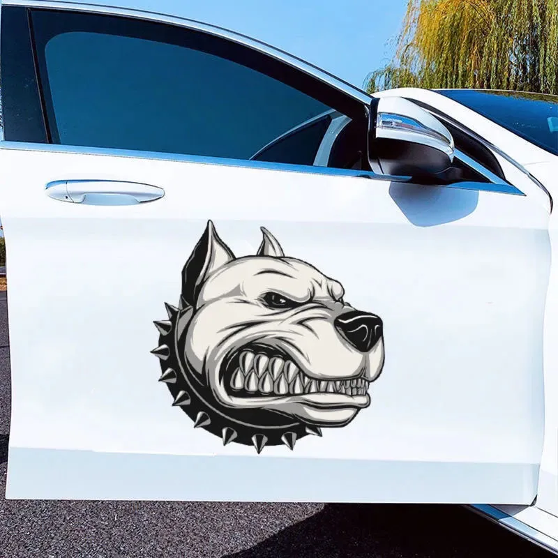 2 X 45-12cm pitbull Angry pit bull funny car sticker Windscreen Car Decoration Decal Scratches Cover Off Road Sticker Art Paper