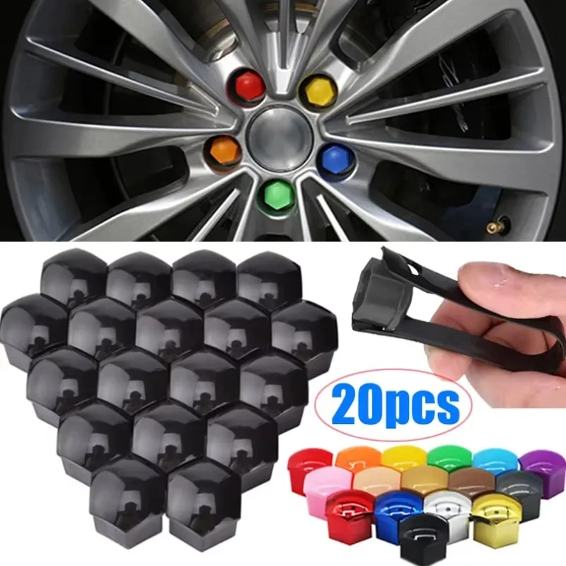 

20/40/60pcs 17/19/21mm Car Wheel Nut Caps Anti-Rust Auto Hub Screw Protection Covers Car Tire Screw Caps Nut Bolt Covers