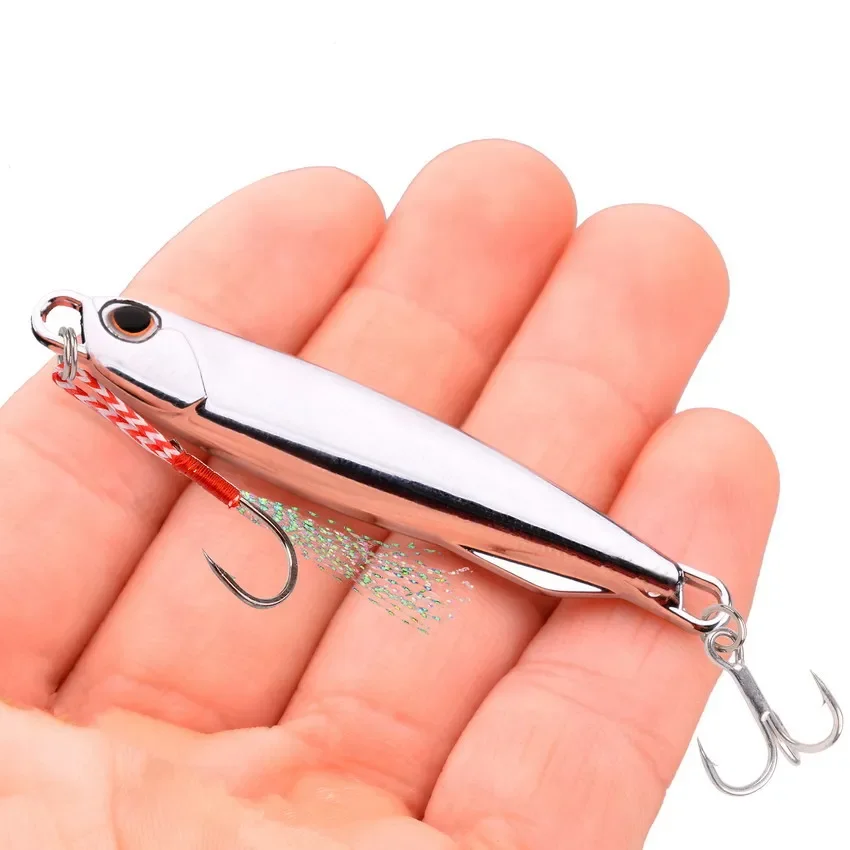 1Pcs Spoon Metal Jigs Silver Fishing Lures With Hooks 7g 10g 15g 20g 30g 40g Electroplated  Fishing Lures Bait Mackerel Bass