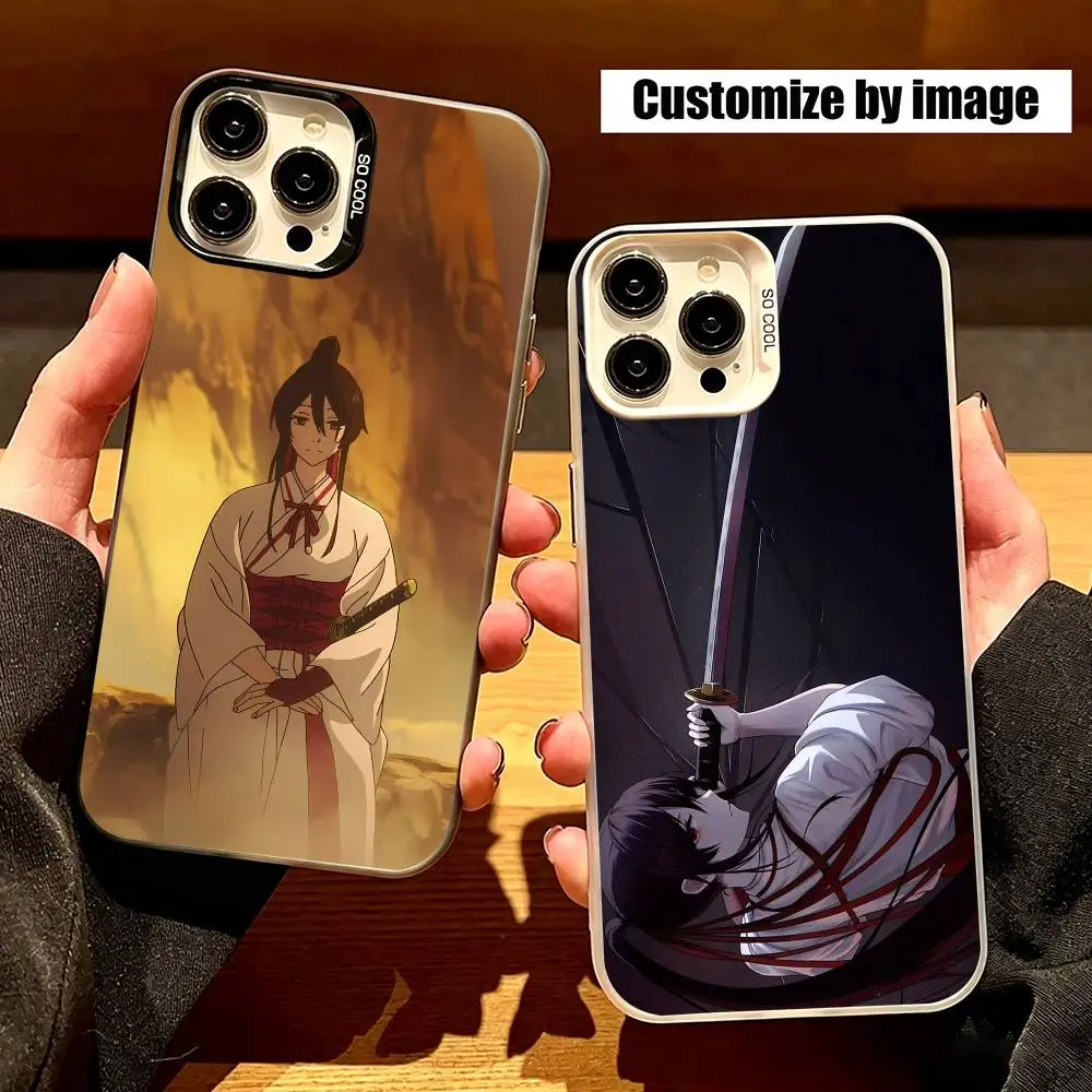 

Hell's P-Paradise Sagiri Anime Phone Case For iPhone 17,16,15,14,13,12,11 Plus,Pro Max,XS,Gray Silver Plated Inside Cover