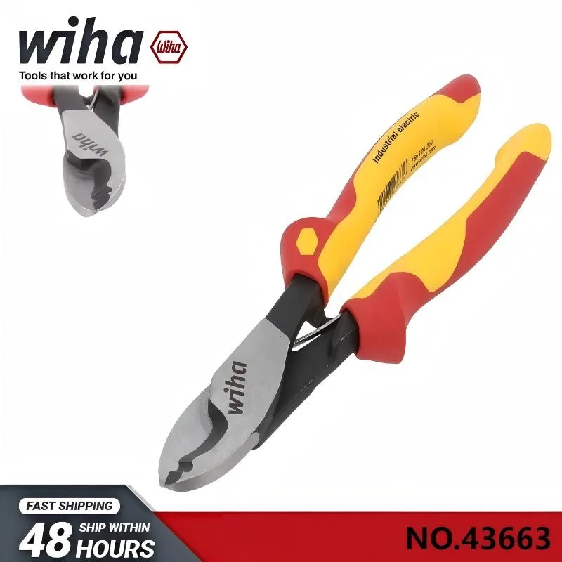 wiha-43663-coupe-cable-isole-210mm-1000v-vde-avec-outil-d'electricien-coupe-cable-industriel-a-ressort-ouvert-commutable