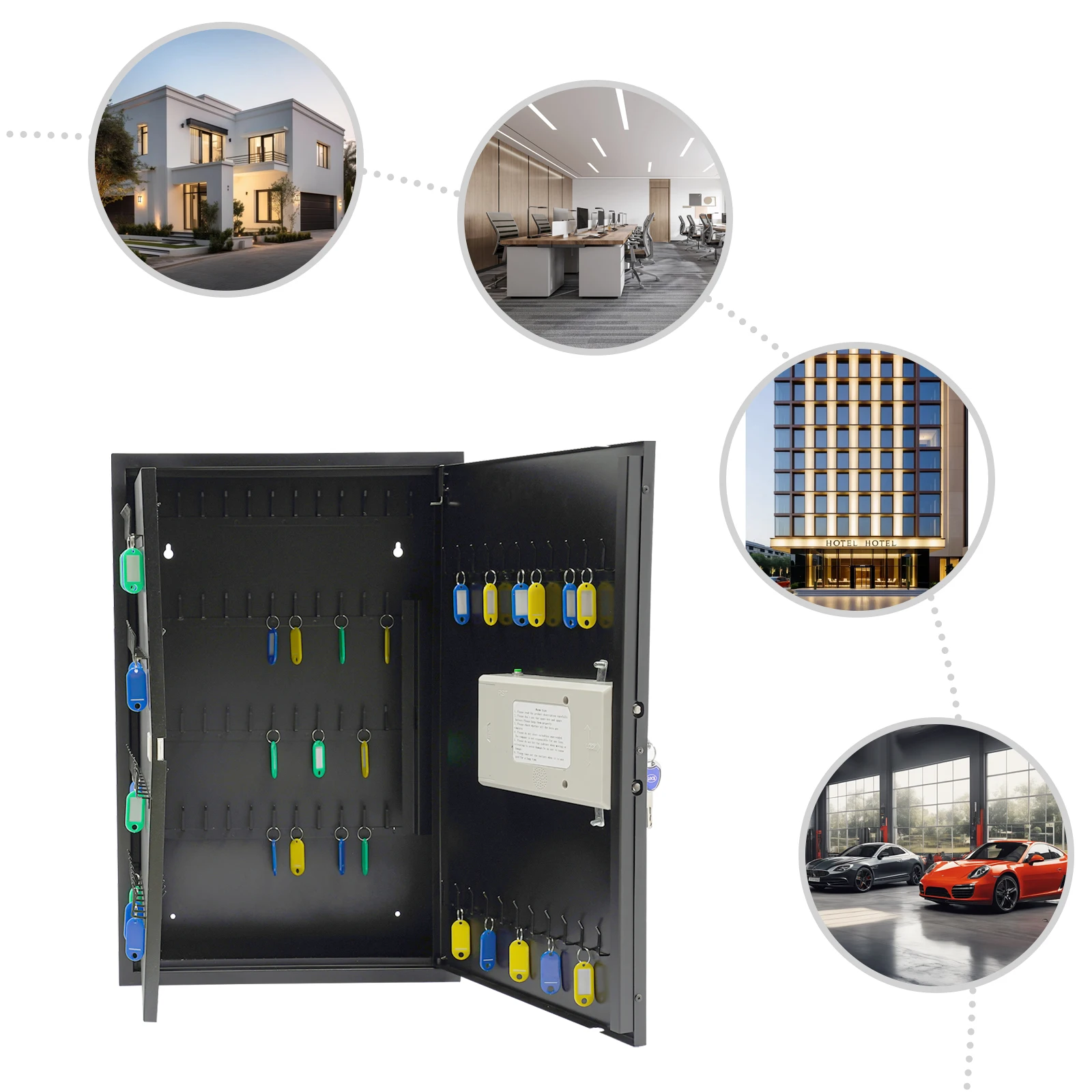 

160 Key Storage Cabinet 25.98in" Lockable Steel Cabinet Wall Mount for Real Estate Agent,Car Rental Company and Office Use