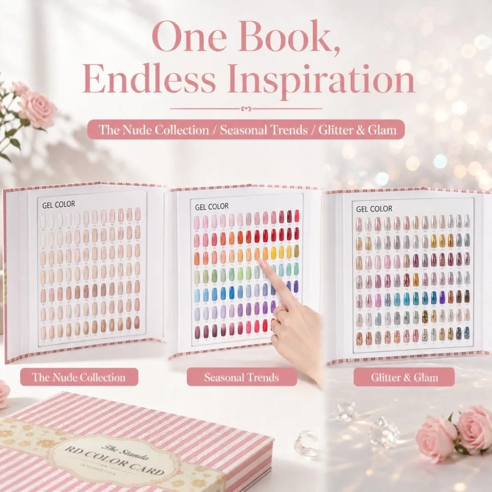 120 Colors Nail Color Display Book High Grade Pattern Display Nail Polish Gel Color Card Striped Color Card