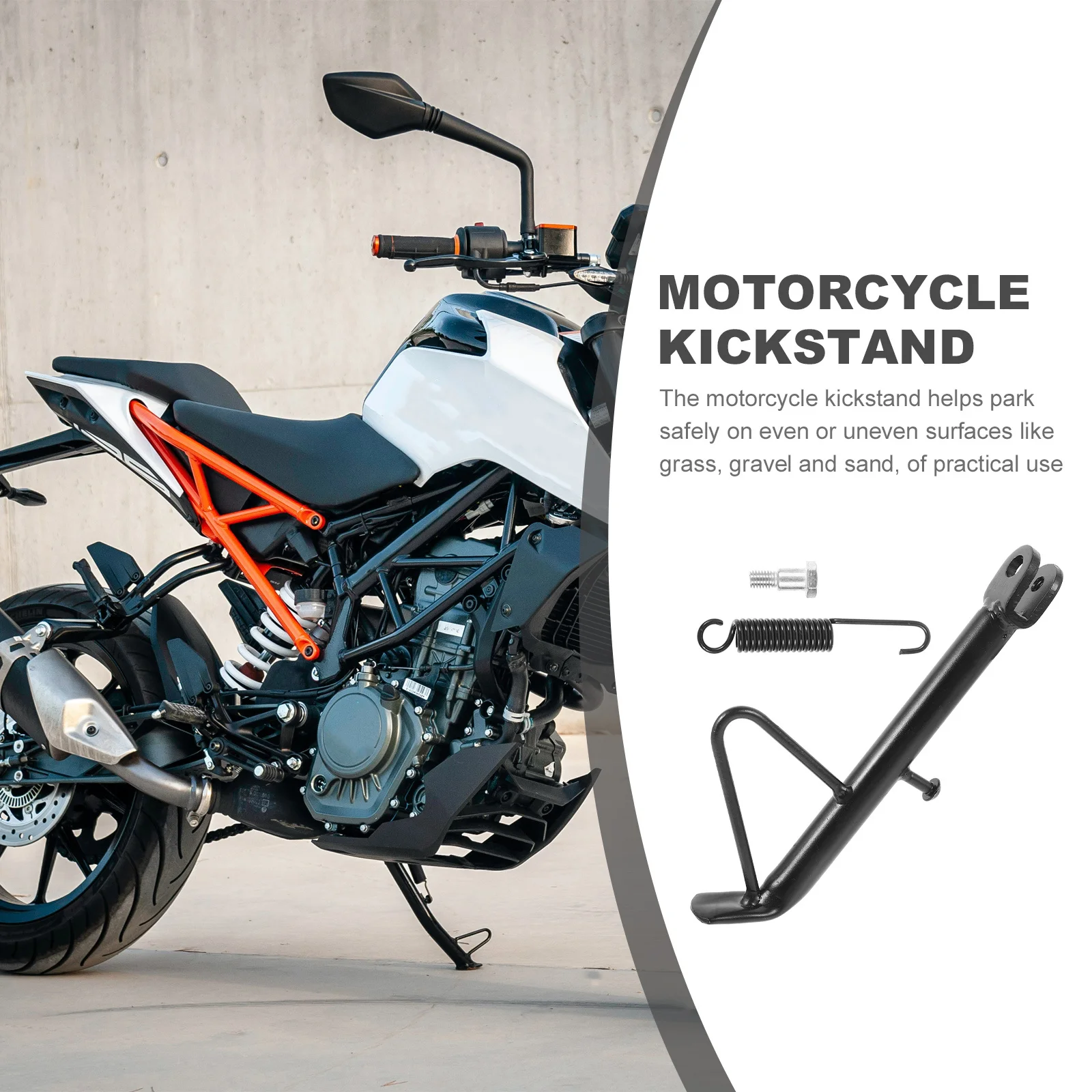 

1 set Kickstand Metal Side Stand Replacement Heavy Duty Kick Stand For Motorcycle Electric Scooter Stable On Grass Gravel Sand