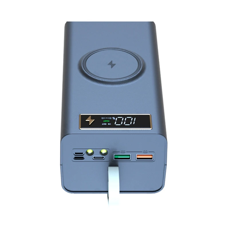 

AEE7-21X18650 Battery Storage Box LED Light PD Quick QC3.0 Charge 18650 Battery Power Bank Case Shell 15W Wireless Charging